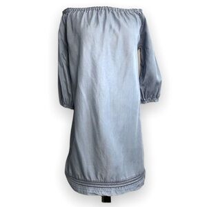 Chambray Off the Shoulder Dress - Size Medium - Standard Grace